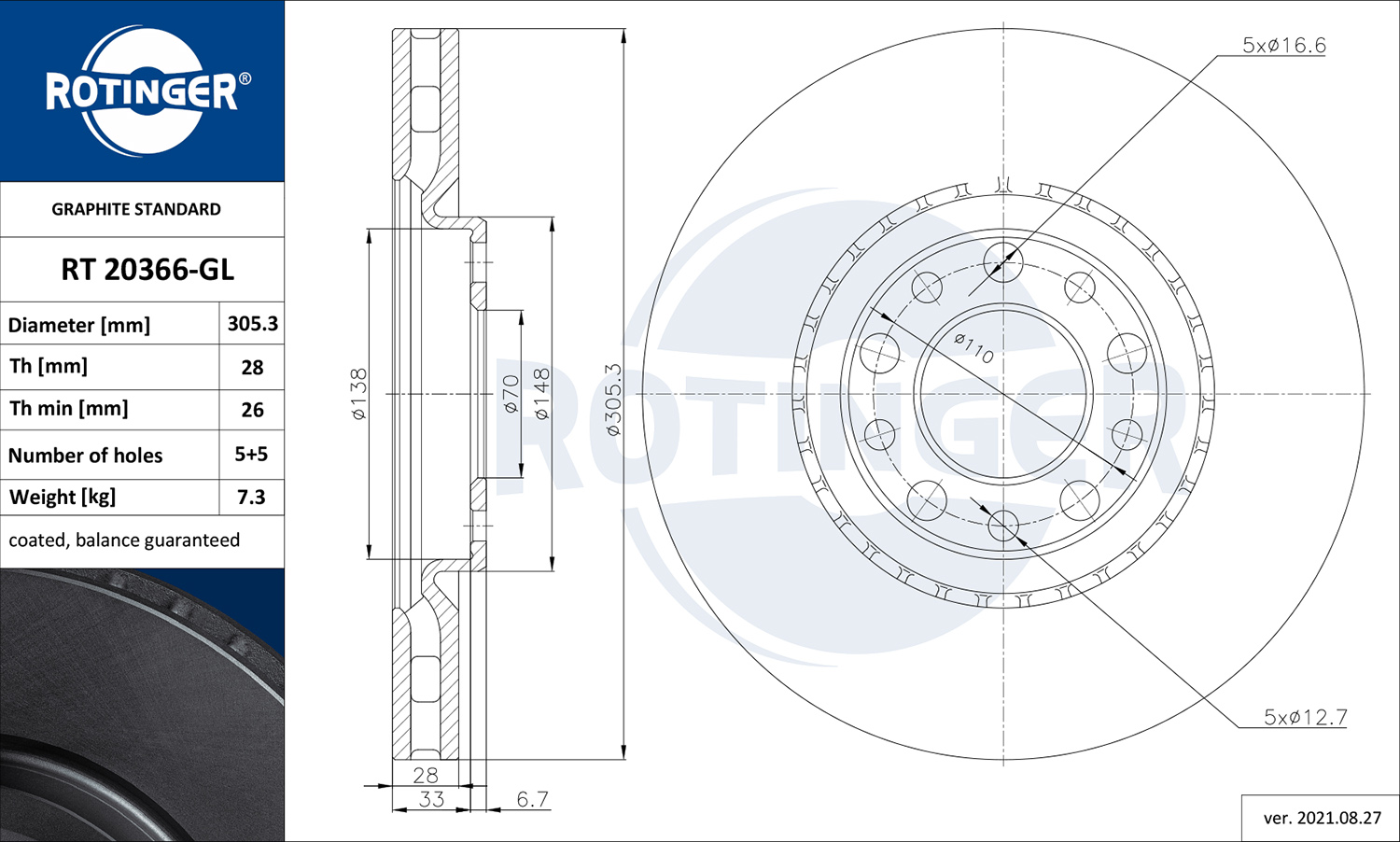 ROTINGER 260 030 RT 20366-GL - Alkatrész